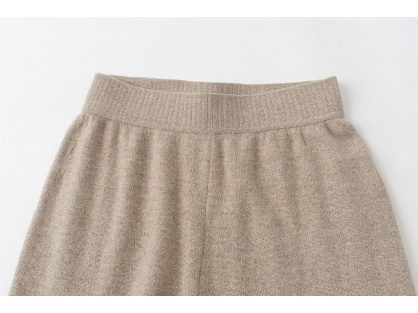 100% Pure Cashmere Autumn/Winter 2025 High-Waist Knitted Wide-Leg Pants for Women - Slimming, Versatile, Floor-Length