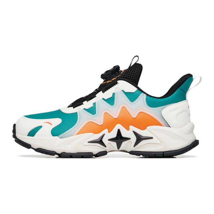Anta Honghu 2.0 Non-Slip Wear-Resistant Sports Casual Shoes Kids Sneakers White Green 312238878N-1