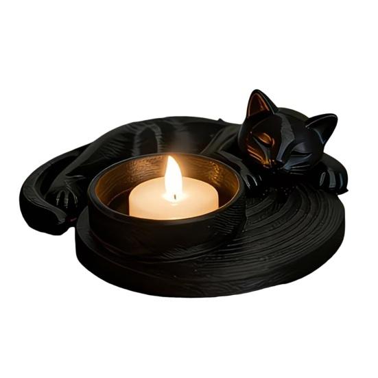 3D Printed Cat Candle Holder Tealight Candle Stand Burr-Free Cute Cat Figurine