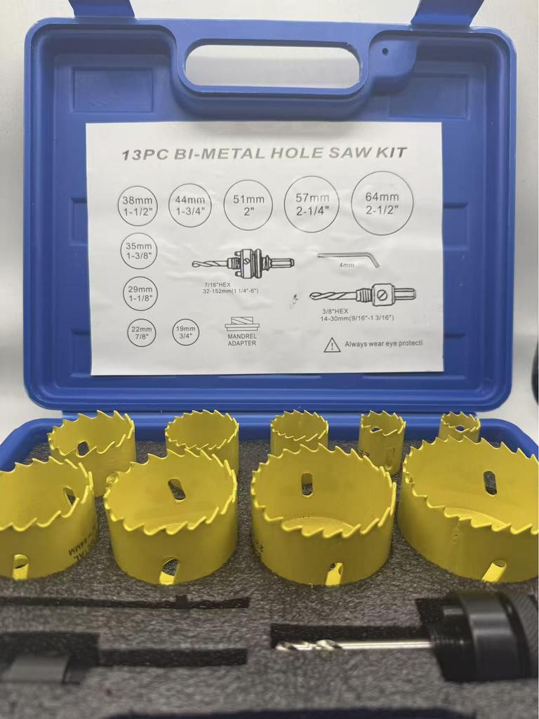 M42 Bimetal Hole Saw Set for Aluminum, Steel, Iron, and Gypsum Board.