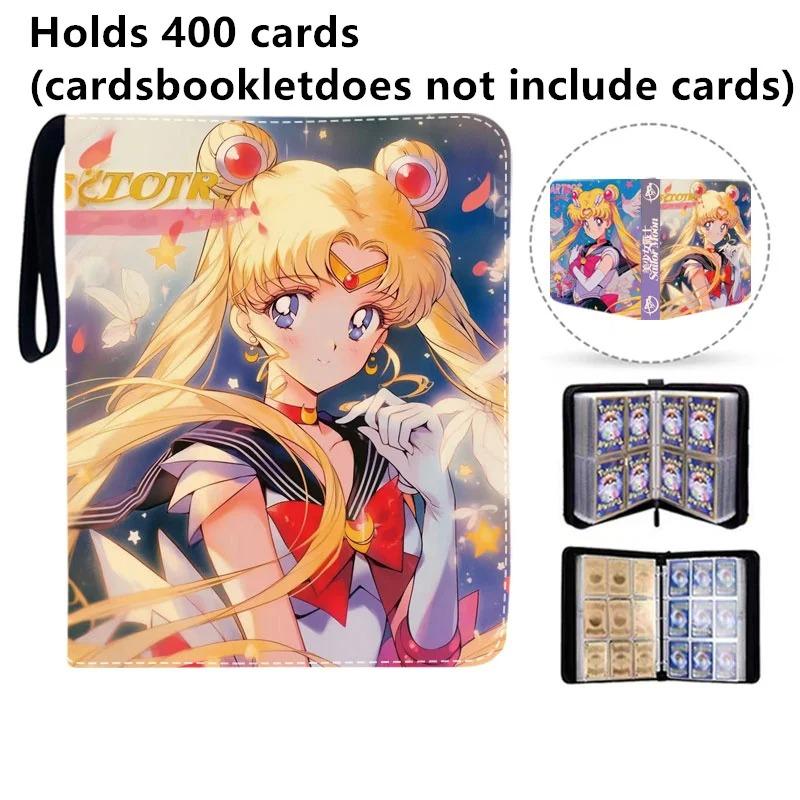 400pcs/900pcs Sailor Moon Card Album Book Folder 4/9 Card Slots Collections Zipper Double Pocket Zipper Card Binder Holder