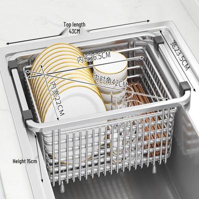 TLXT Stainless Steel Extendable Over-Sink Drainer Basket