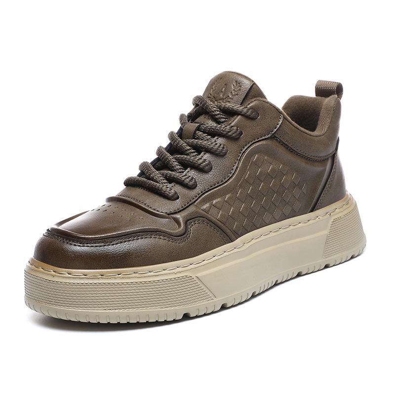 

Высокие мужские туфли на шнуровке из бархата в корейском стиле для студентов, носящих теплую повседневную обувь, ретро-тренд, маленькие черные туфли 44