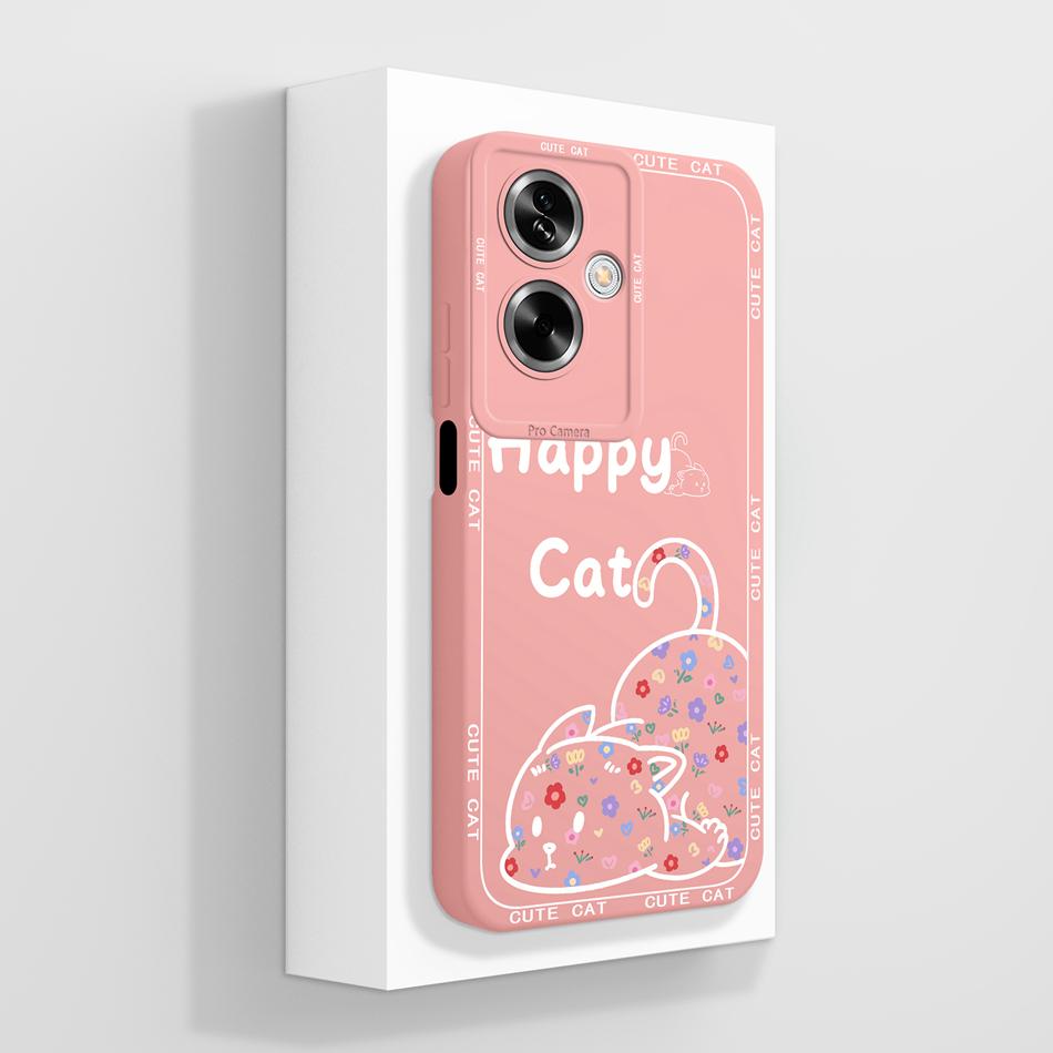 Cute Panda Covers For Oppo A79 5G Case For Oppo A2 5G Full Protection Funda For Oppo A 79 Housing Soft Liquid Silicone Back Capa
