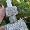 Skleněná lahvička s kapátkem s diamanty – 30ml luxusní nádobka na esenciální oleje na parfémy a péči o pleť
