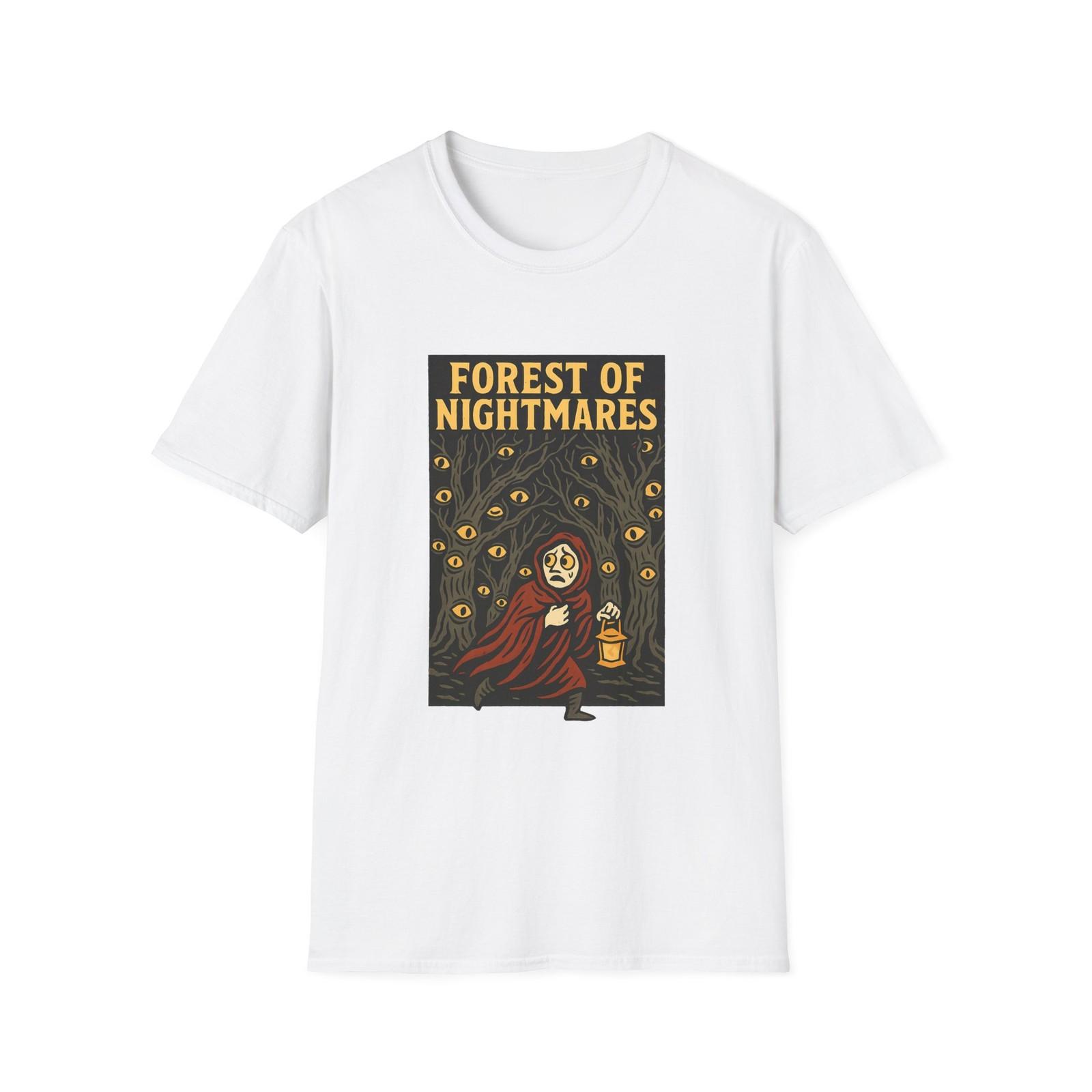 Unisex Softstyle T-Shirt Mens Womens Tees Top eerie forest wanderer surreal nightmare trees eyes S