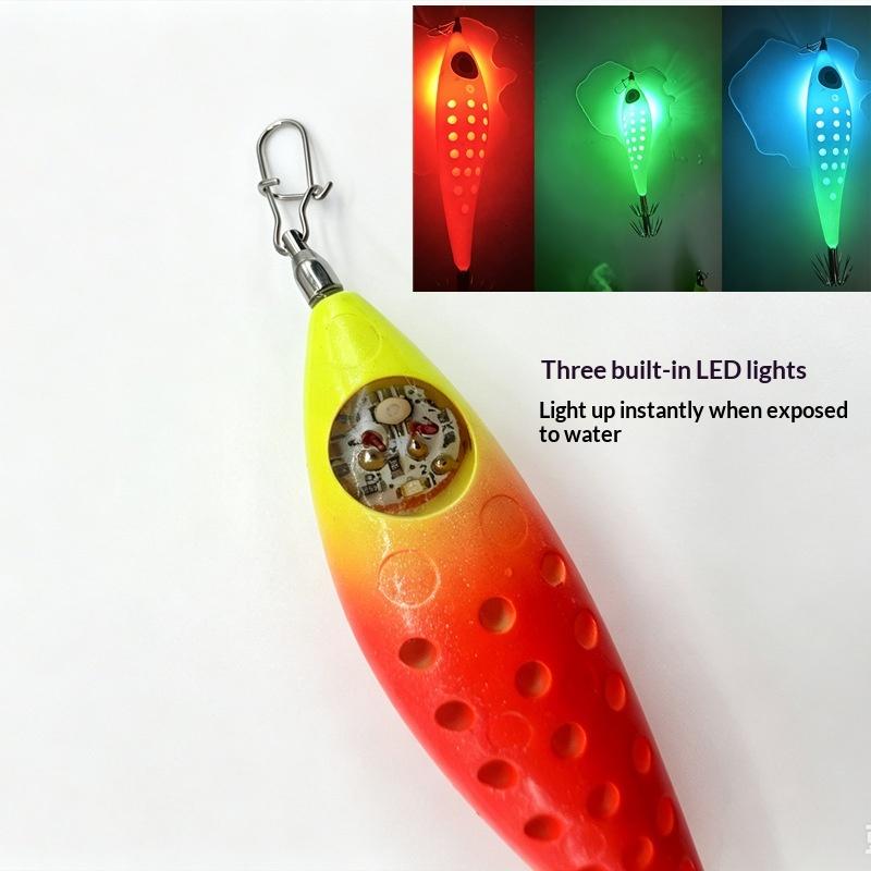 1Pcs /4 Color Squid Jig Lure With Fish Attracting Light Fishing Lures For Outdoor Fishing Activities