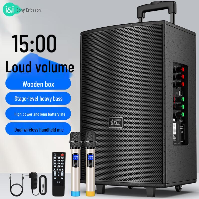 Soaiy Portable Bluetooth KTV Trolley Speaker