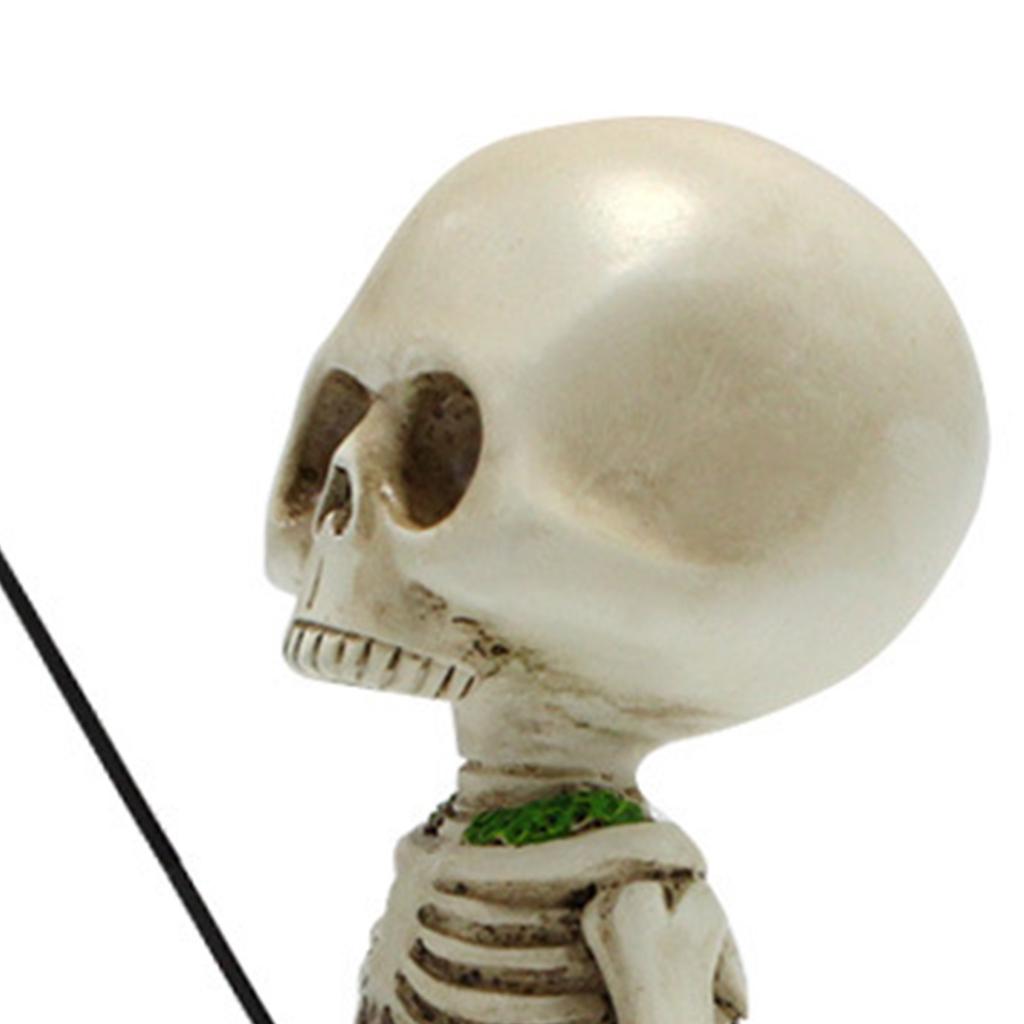 Fishing Skeleton Statue 4.5 Inch Lifelike Resin Small Cute Skeleton Decor for Garden Yard Landscape