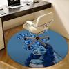 Blue Butterfly Chair Mat   Round Carpet for Home Decor, Office Use, Bedroom, Living Room, Gift Idea0142b