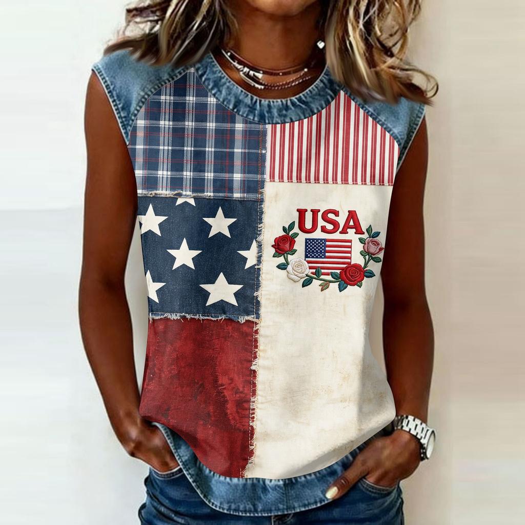 Camiseta informal de manga larga para mujer con cuello redondo y estampado