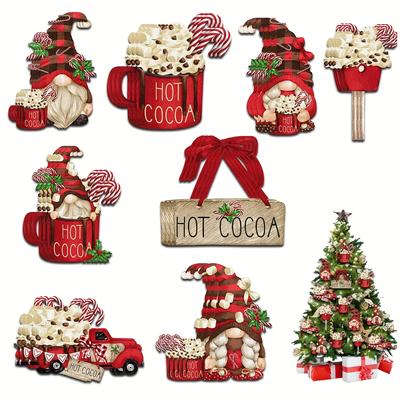 24 Piezas Adornos Colgantes de Enano Lindo Navideño Adorno de Gnomo de Madera Navideño DIY Decoración Artesanal para Árbol de Navidad para Hogar Año Nuevo