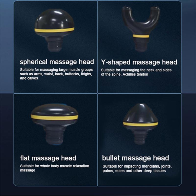 Professional grade multiple massage heads, multifunctional fascia gun, muscle relaxation, high-frequency vibration massager