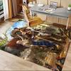 1pc Fire and Blood Office Carpet Chair Mats, Home Decor Mat Fantasy Theme Mat Durable Mat, Dragon Decor,Suitable for fantasy theme lovers