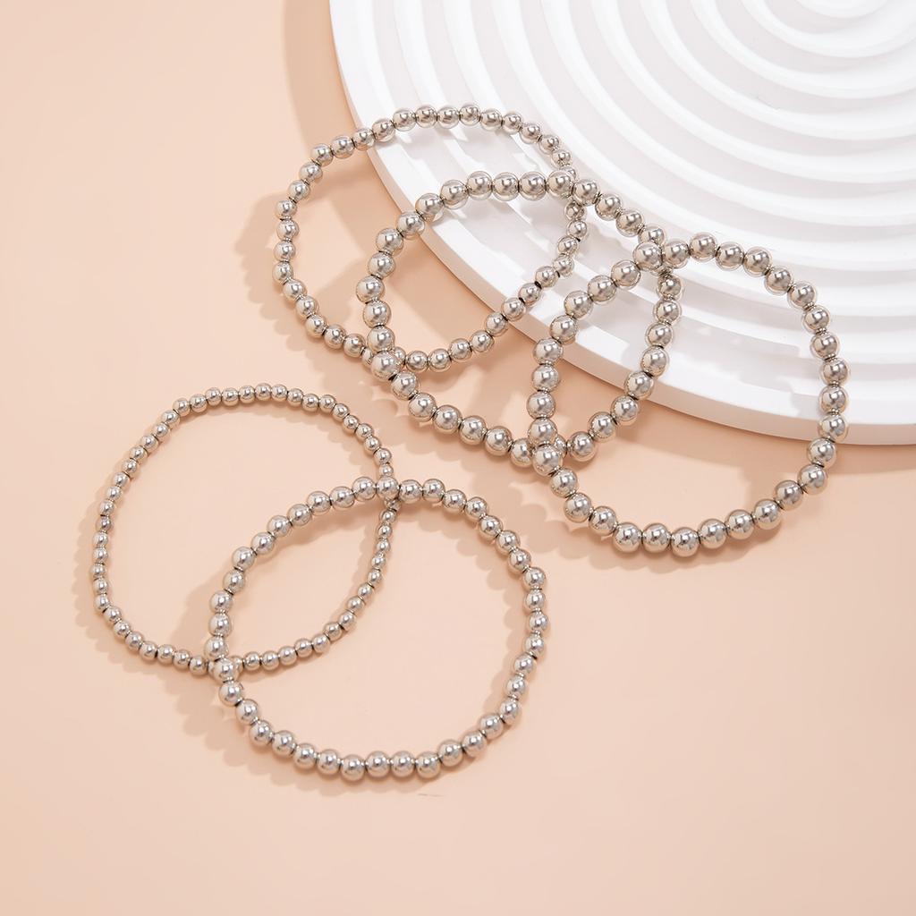 Heart Pendant Bead Stacking Bracelet Set Fashion Jewelry Minimalist Accessories Multi Layer Adjustable Bracelets for Women Girls Trend Charm Gift