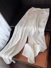 Women's High Waist White Cotton Linen Wide-Leg Pants - Summer Slimming, Loose Fit, Long Drape Style