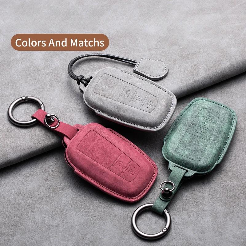 Leather Car Key Case Cover Shell for Toyota Prius Camry Corolla CHR C-HR RAV4 2017 2018 2019 2020 Land Cruiser Prado GT86