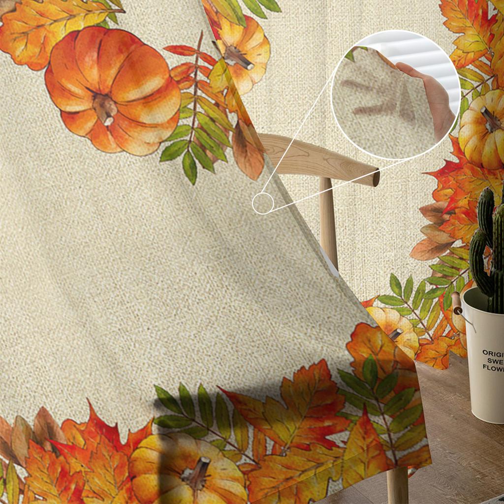 Thanksgiving Herbst Kürbis Ahornblatt Transparente Vorhänge für Wohnzimmer Schlafzimmer Heimdeko Küche Tüll für Fenster Voile Vorhänge