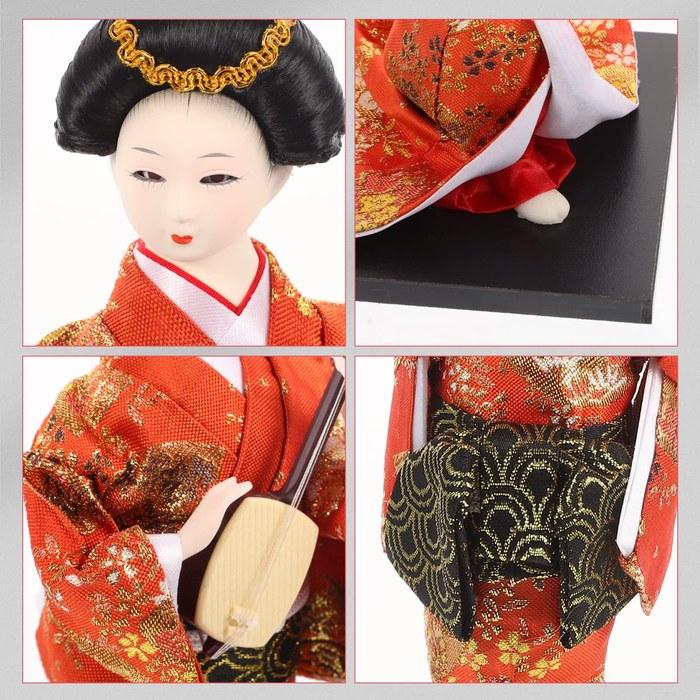 TOYMYTOY 12.60-inch Traditional Geisha Doll – Kimono Decoration, Stable Base – Home/Office, Souvenir/Gift, Bright Colors, Summer