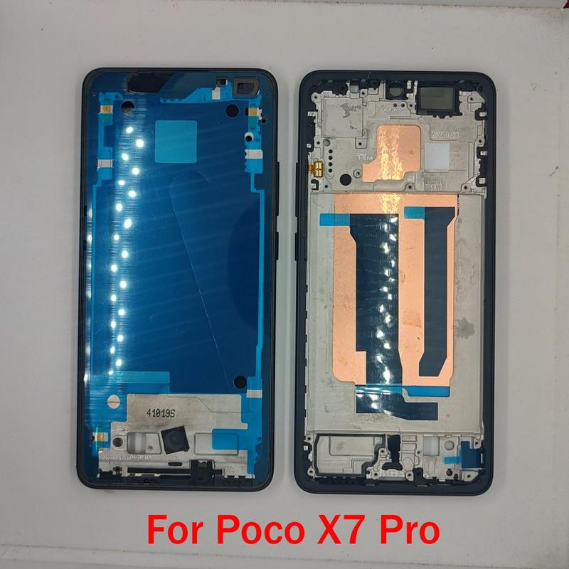 Middle Frame For Poco X7 / Pro LCD Front Frame Housing Bezel With Side Button Repair Parts