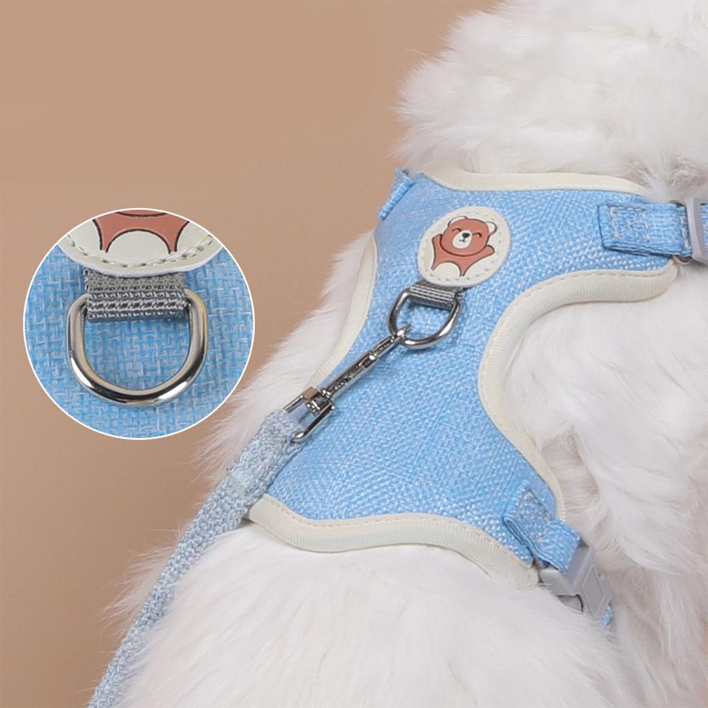 Cartoon Patches Decor Chest Back Traction Rope Pet Outdoor Walking for Large Size Dog Kitten Rabbit Puppy Accessories