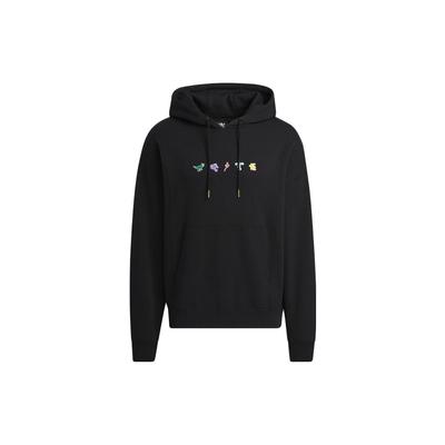 adidas Originale Cartoon Logo Hoodie Sweatshirt Unisex Oberteile Schwarz HC6927