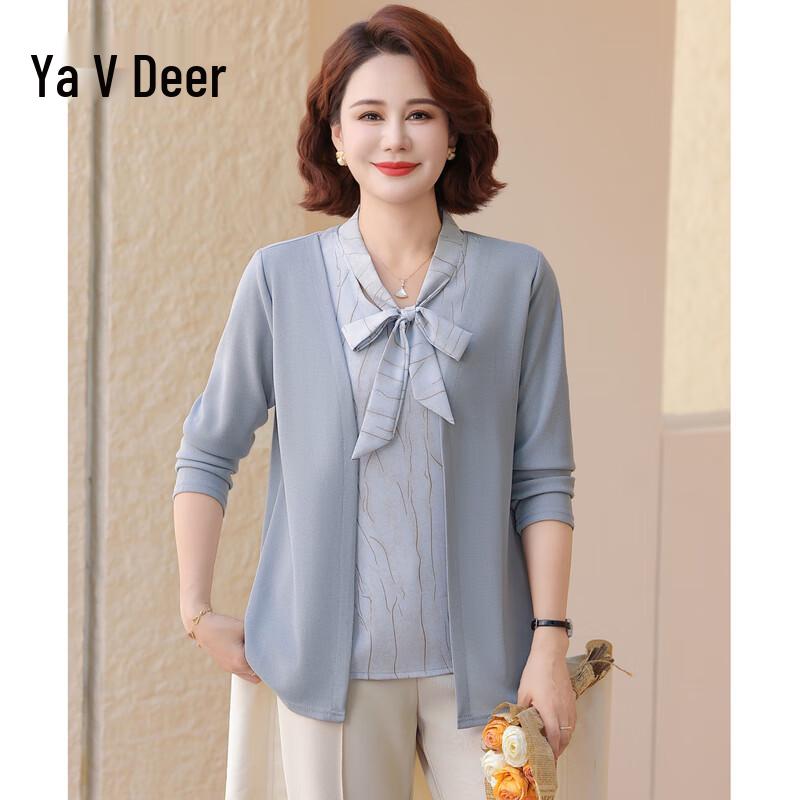 

Женский трикотажный пуловер Yalu с V-образным вырезом, имитирующий двойку 2XL