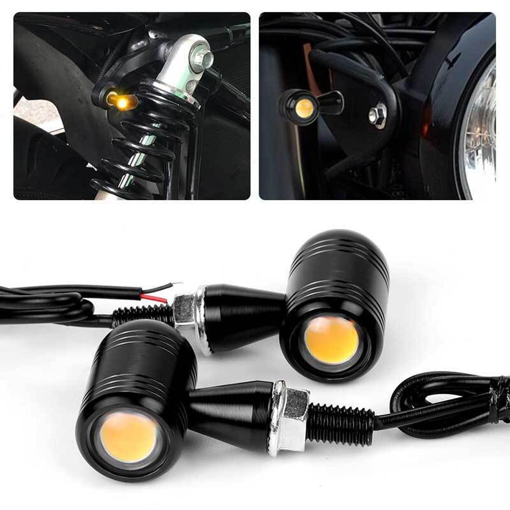 2pcs Universal Motorcycle Turn Signal Work Light Retro Mini Led Lamp Indicator Flashing Light