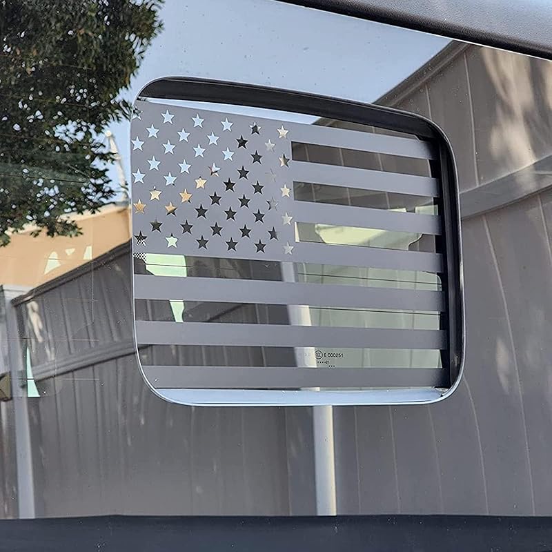 Rear Middle Window American Flag Decal For Jeep Gladiator JT     2024 2025 Truck Back Center Sliding Window Glass USA Flag Vinyl Sticker Exterior