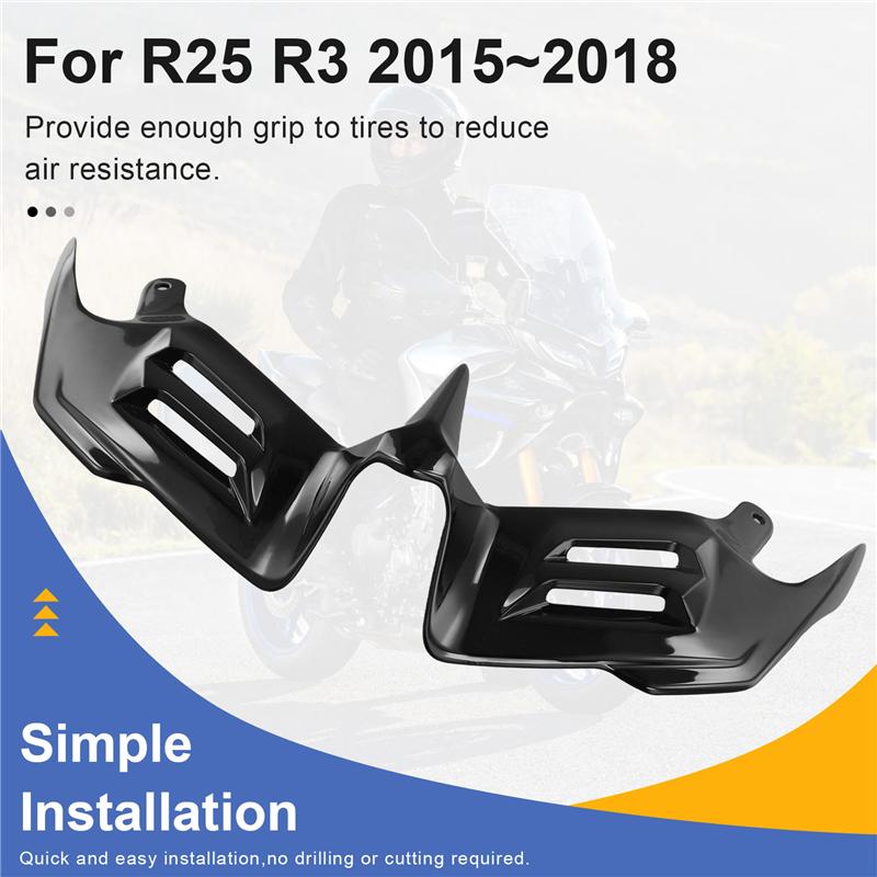 A58X-Motorcycle Fairing Aerodynamic Winglets Front Cover Wind Wing For YZF R3 R25 2015-2018