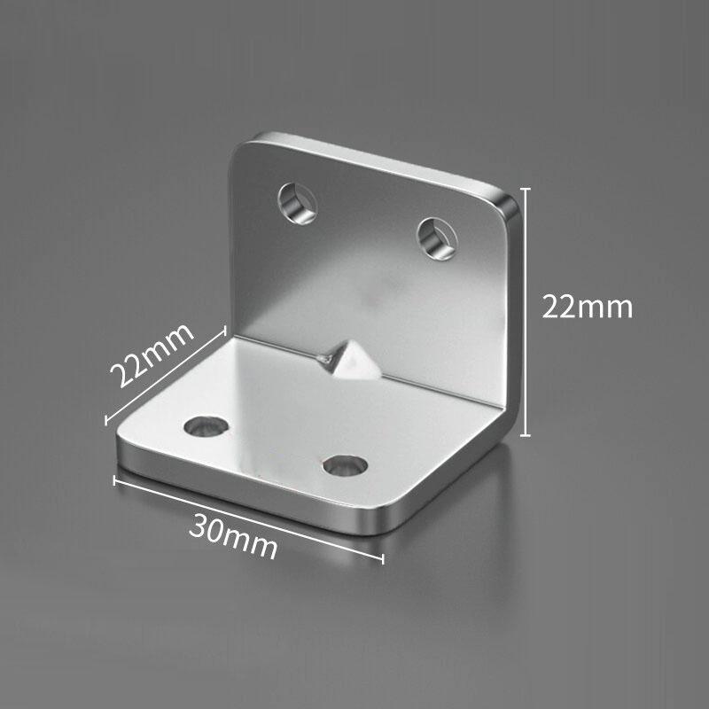 10-50pcs Stainless Steel L-Shaped Corner Code 90 Degree Laminated Furniture Plate Hardware Right Angle Bracket Cabinets Small