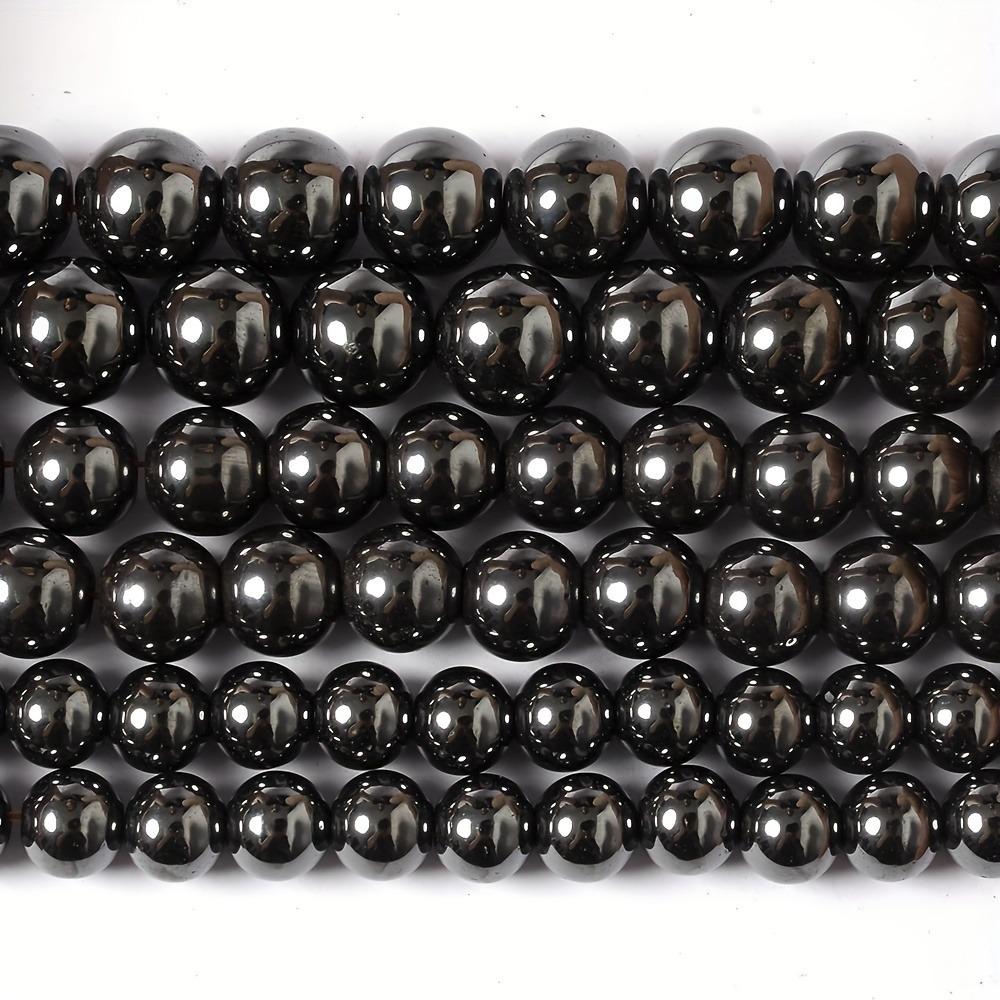 Natural Hematite Black Gallstone Round Beads for DIY Jewelry: Bracelets, Necklaces, Earrings (4-12mm)