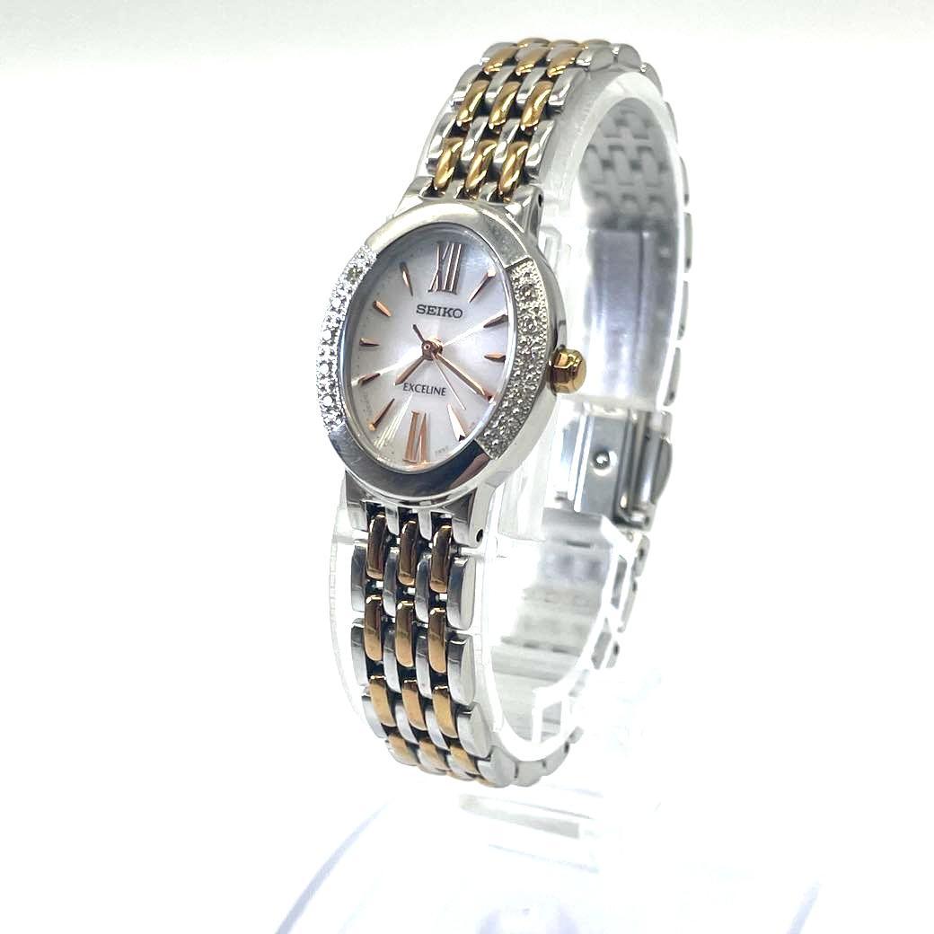 

[USED] Seiko Exceline Watch V117-0AV0 with 10 Diamonds