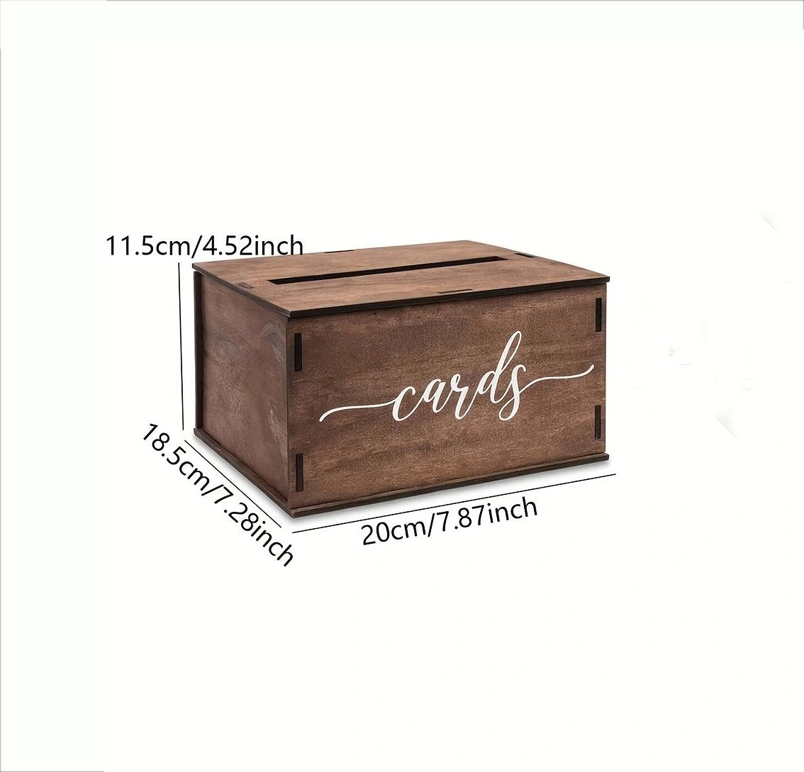 

1pc - Wooden Wedding Card Box Wedding Gifts and Money Reception Decorations Graduation Ceremony Universal code коричневый