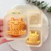 Dragon Head Chinese Cake Stamp Traditional Chinese Cake Mold with Cute Pattern for Festive Celebraation