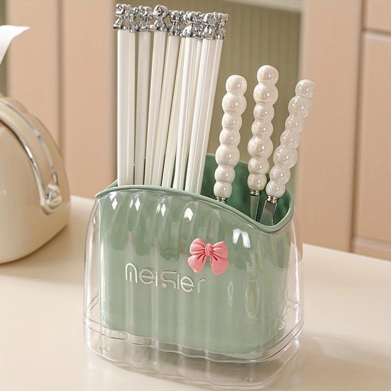 

Подставка для ножей Многофункциональная кухонная полка для хранения Простой цвет, Большая вместимость, Подставка для хранения палочек для еды и ножей зелёный