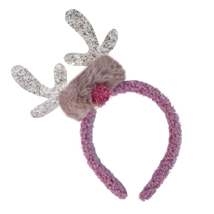 Cartoon Reindeer Headbands with Antlers and Ears Child's Christmas Hair Accessory Festive Hair Accessory for Kids