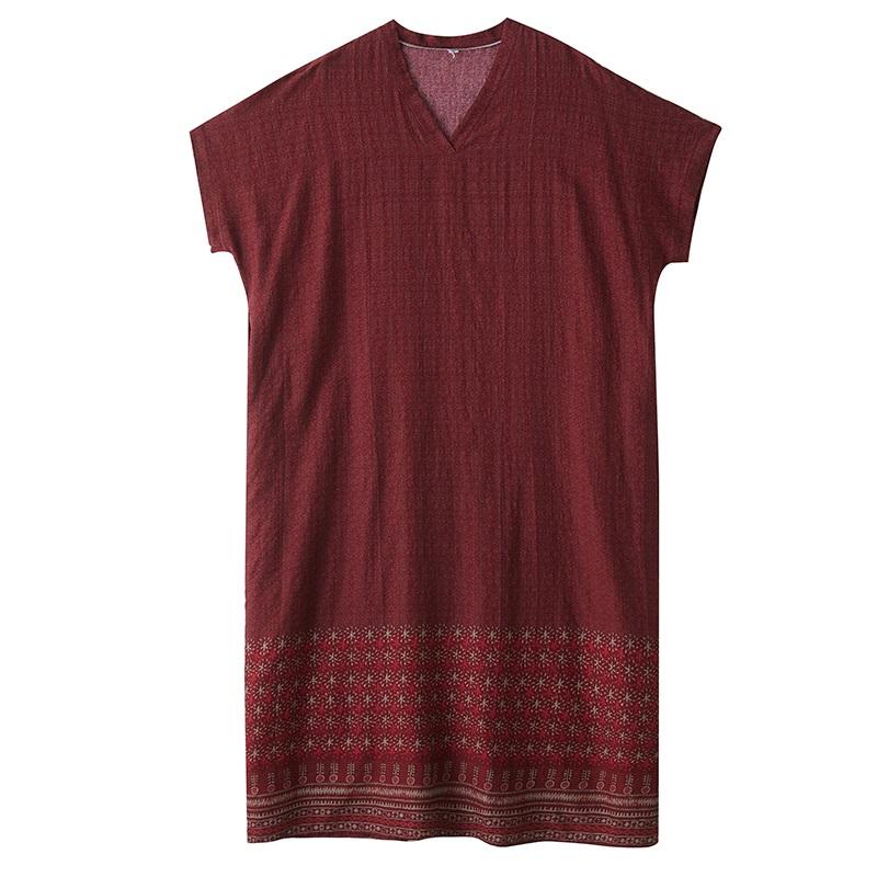 Kortärmad Plus size Bomull vintage nyinkommen klänningar för kvinnor avslappnad lös Maxi lång sommarklänning