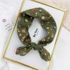 Pastoral Style Printed Silk Scarf Head Scarf Floral Kerchief Simple Scarf Hair Band  Women