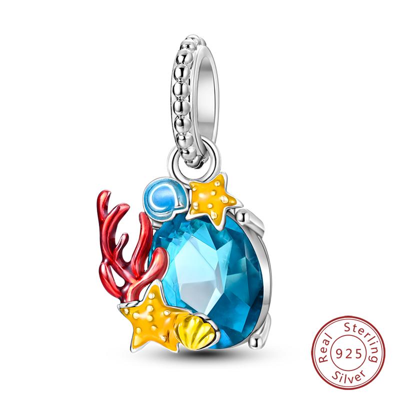 100% Copper Butterfly Fairy Dream Ocean Shell Pearl Mermaid Sea Turtle Sunflower Charms Beads Fit Qikaola Bracelets