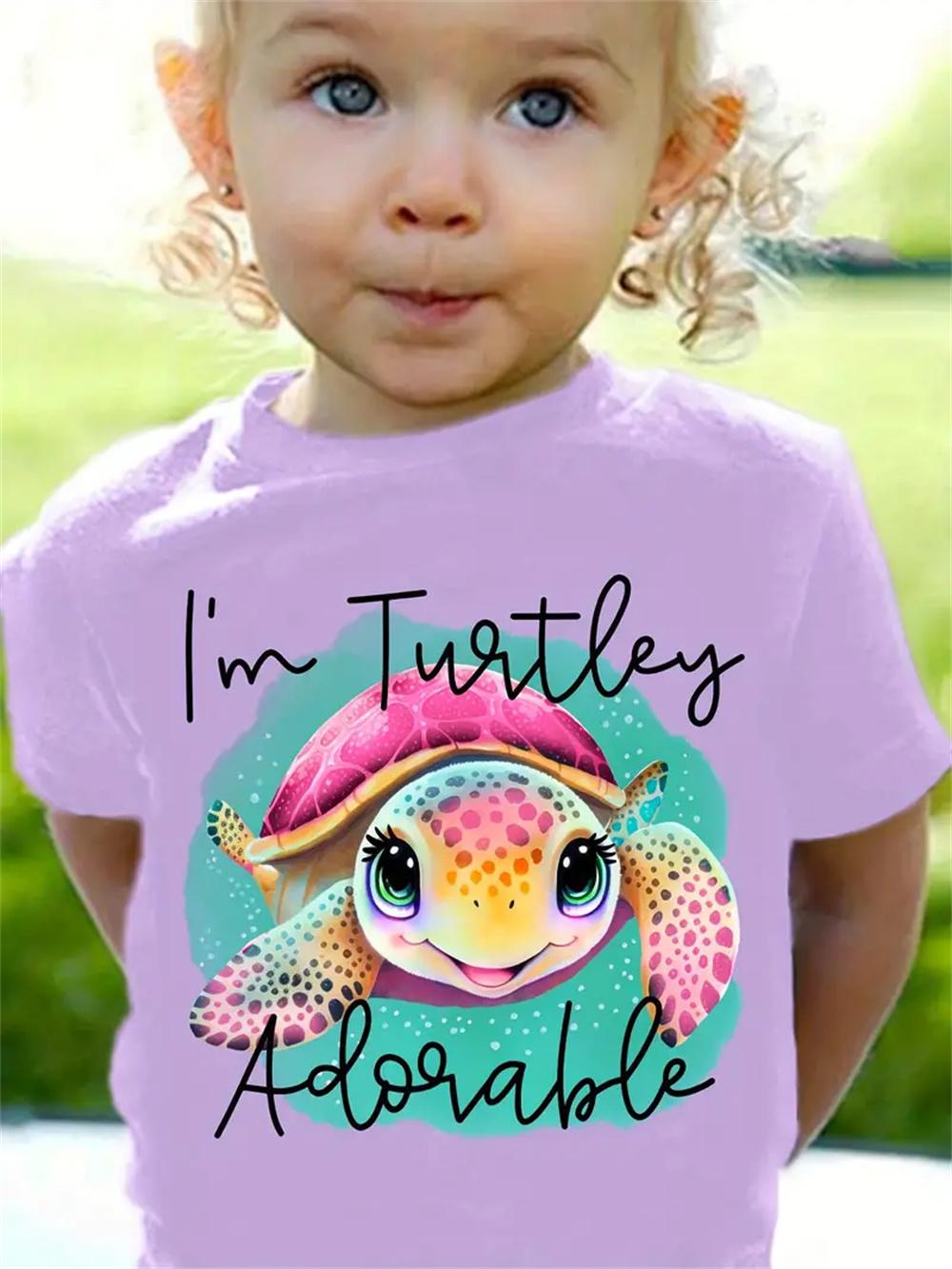 

2025 Морская черепаха Животное 3D Принт Модные Смешные Футболки Для Девочек Летние Топы С Короткими Рукавами Футболки Повседневные Футболки Одежда Для Девочек 100