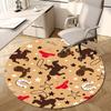 1pc Western Cow Theme Pattern Round Carpet, Perfect for Decorating Chairs, Living Rooms, Or Bedrooms, for Living Room.179
