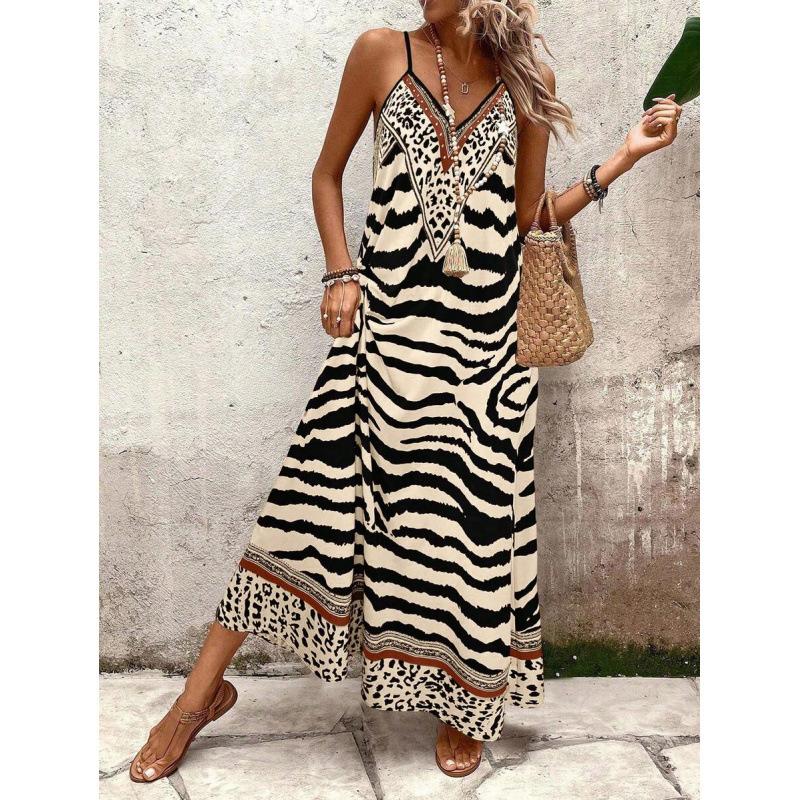 European and American loose elegant vacation spaghetti strap dress, 2026 summer new waist-cinching slimming dress S абрикосовый