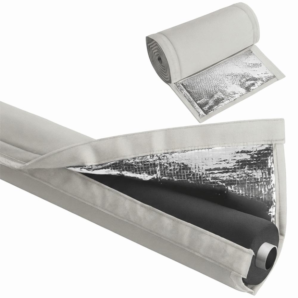 3-Layer HVAC Copper Pipe Insulation Cover 72x10.2 In 600D Oxford AC Pipe Insulation Covers Durable Weatherproof