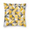 Geometrisk Senapsgul Grå Fyrkantig Kuddfodral Polyester Linne Sammet Kreativ Dekorativ Kuddefodral Soffkuddefodral