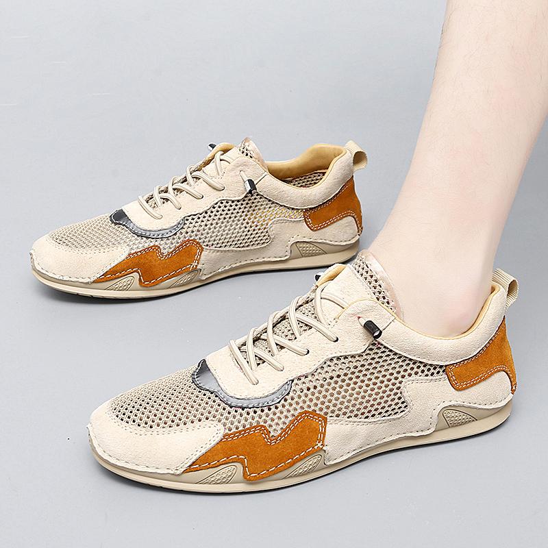 Brand Shoes, Men's Casual Shoes, Golf Shoes, Round Toe Breathable Mesh, Handmade Shoes, Discounted Men's White Sports Shoes