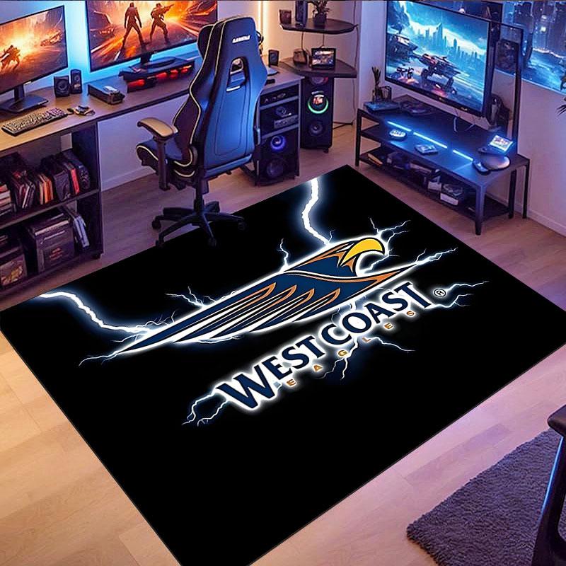 West Coast Eagles Logo Rug, Non-slip Rug, Suitable for Living Room, Bedroom, Game Room, Computer Room and Home Décor.