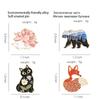 Cute Forest Garden Enamel Pin Fox Cat Bear Hedgehog Brooches Bag Lapel Pin Cartoon Animal Badge Jewelry Gifts