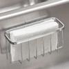 Stainless Steel Sponge Holder Suction Cup Sink Rack Kitchen Organizer for Sponge Brushes