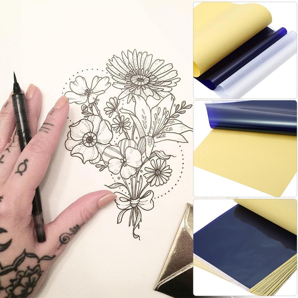 50 Sheets Tattoo Transfer Paper Tattooing Tattoo Thermal Paper Transfer Stencil Paper Tattoo Paper for Tattoo Supplies Kit